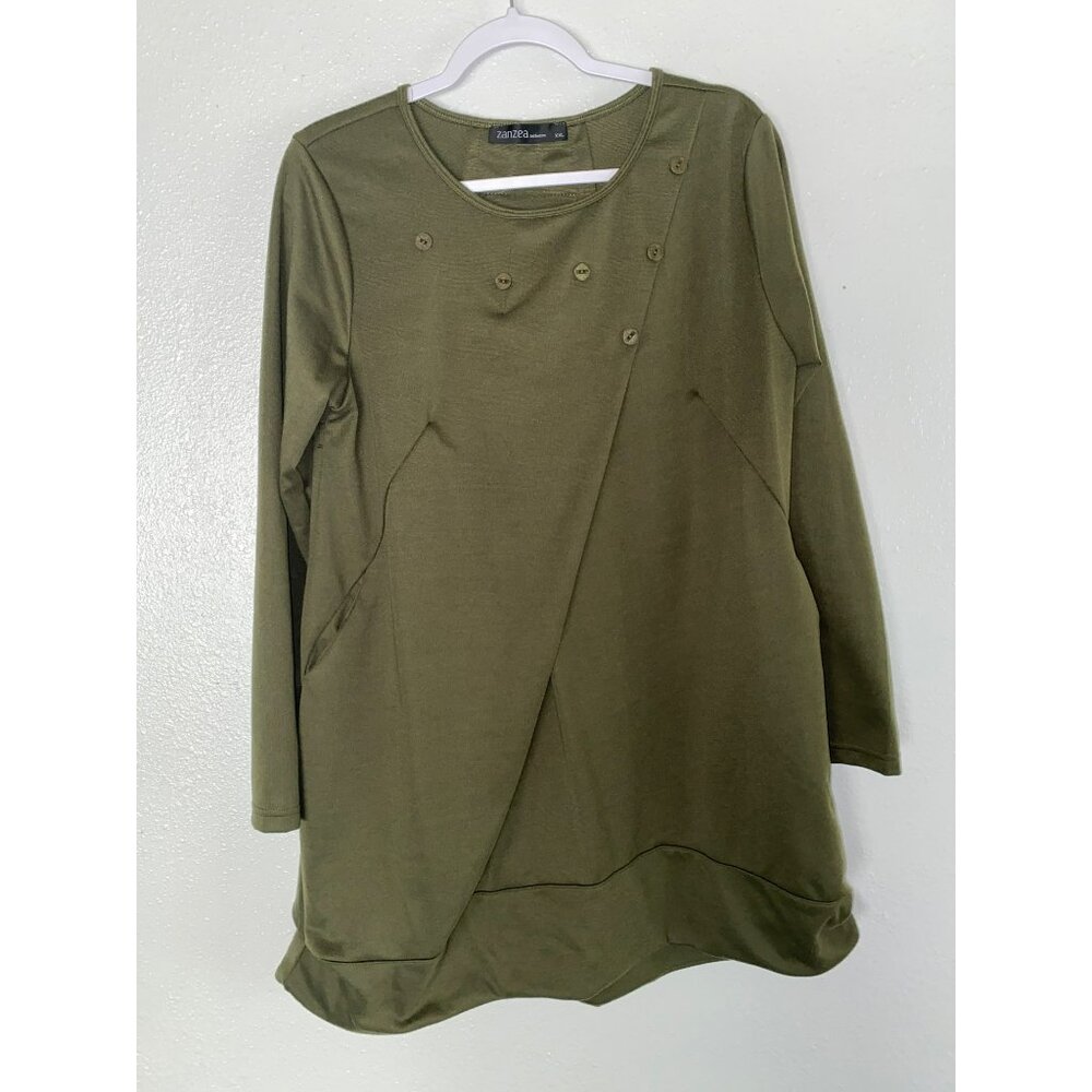 Zanzea Collection Green Long Sleeve Tunic Top